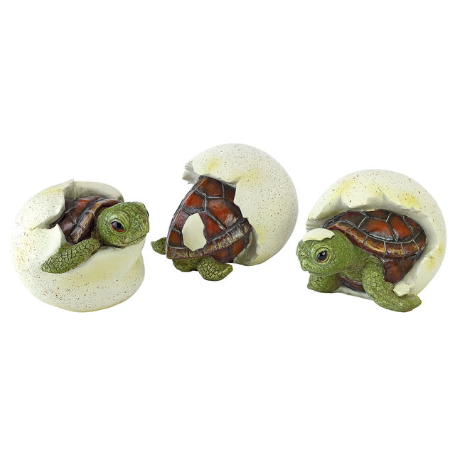 Out of the Shell Baby Turtle Triplet Statues